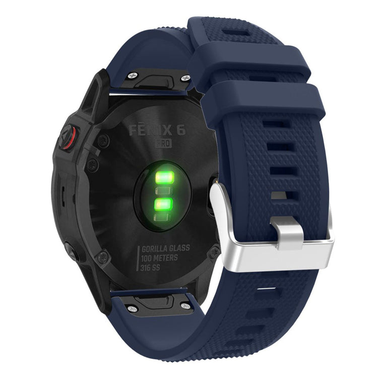 Meget fed Garmin Fenix 6 Silikone Rem - Blå#serie_11