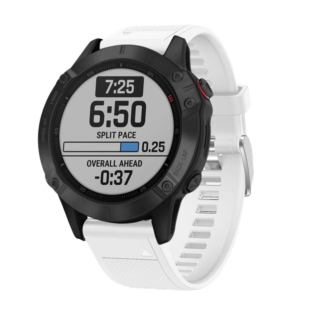 Meget fed Garmin Fenix 6 Silikone Rem - Hvid#serie_2