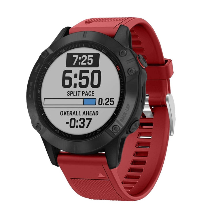 Meget fed Garmin Fenix 6 Silikone Rem - Rød#serie_4