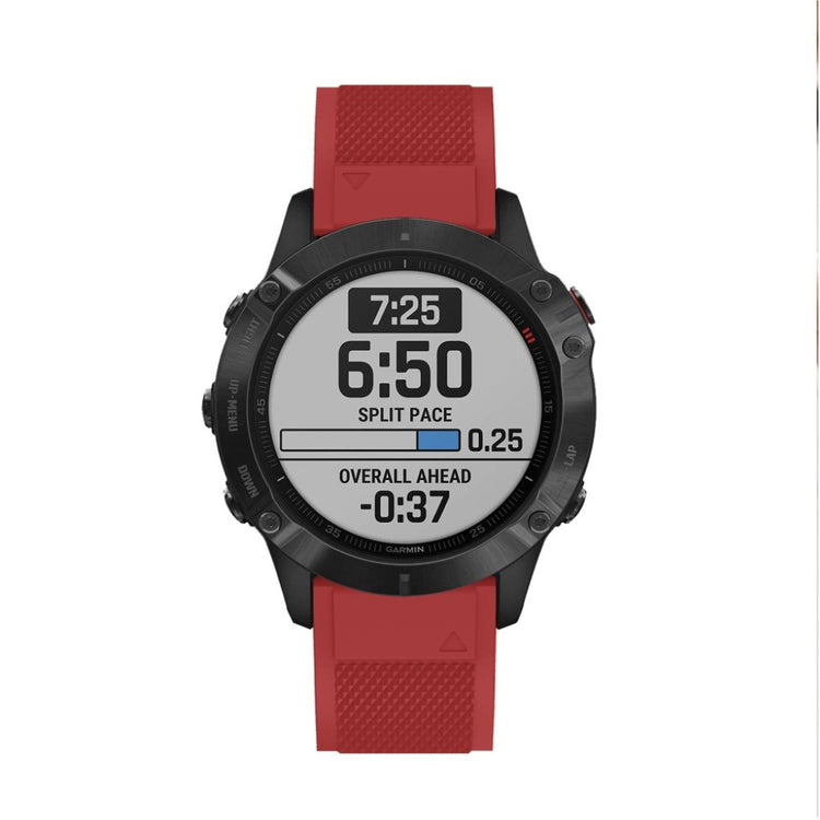 Meget fed Garmin Fenix 6 Silikone Rem - Rød#serie_4