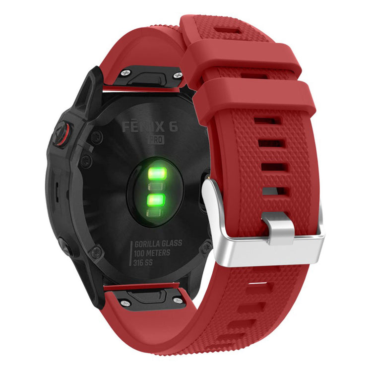 Meget fed Garmin Fenix 6 Silikone Rem - Rød#serie_4