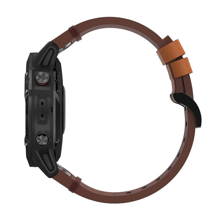 Flot Garmin Fenix 6 Ægte læder Rem - Brun#serie_2