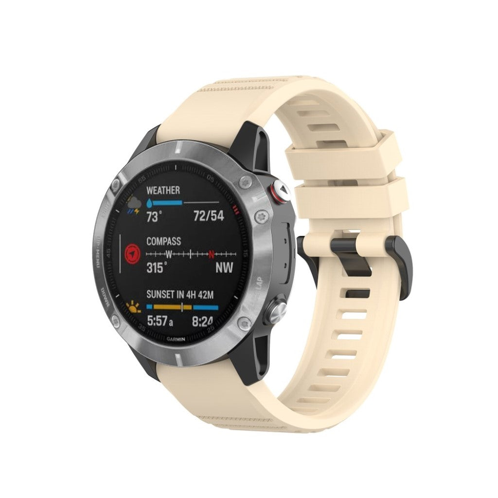 Mega kønt Garmin Fenix 6 Silikone Rem - Brun#serie_10