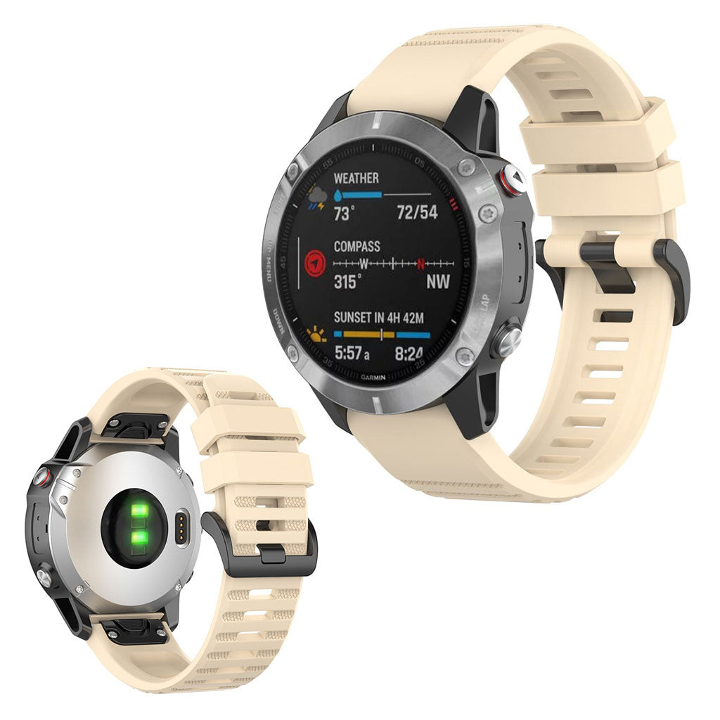 Mega kønt Garmin Fenix 6 Silikone Rem - Brun#serie_10