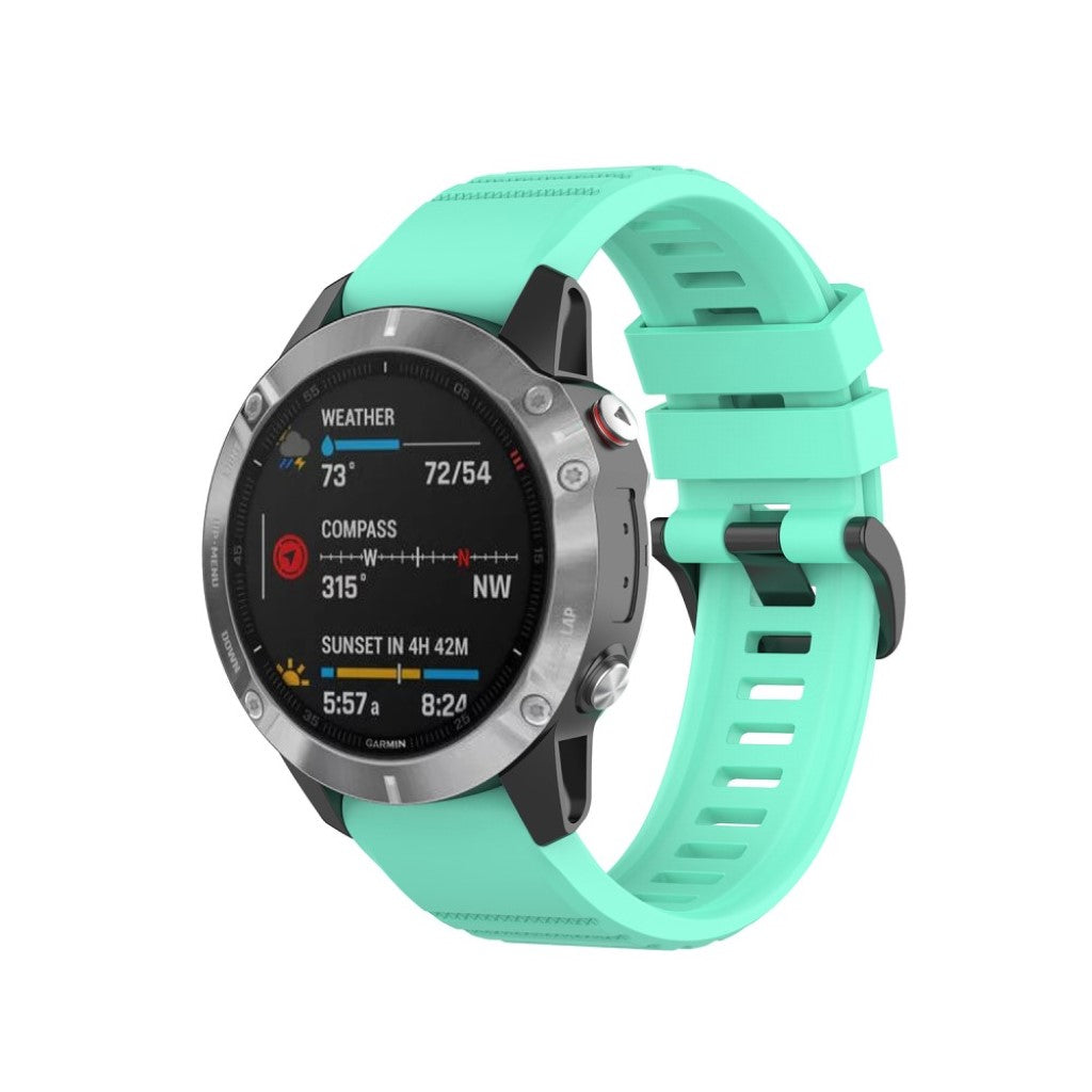 Mega kønt Garmin Fenix 6 Silikone Rem - Blå#serie_3