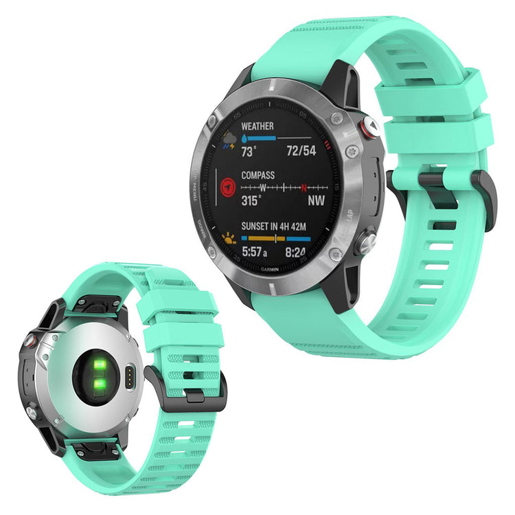 Mega kønt Garmin Fenix 6 Silikone Rem - Blå#serie_3