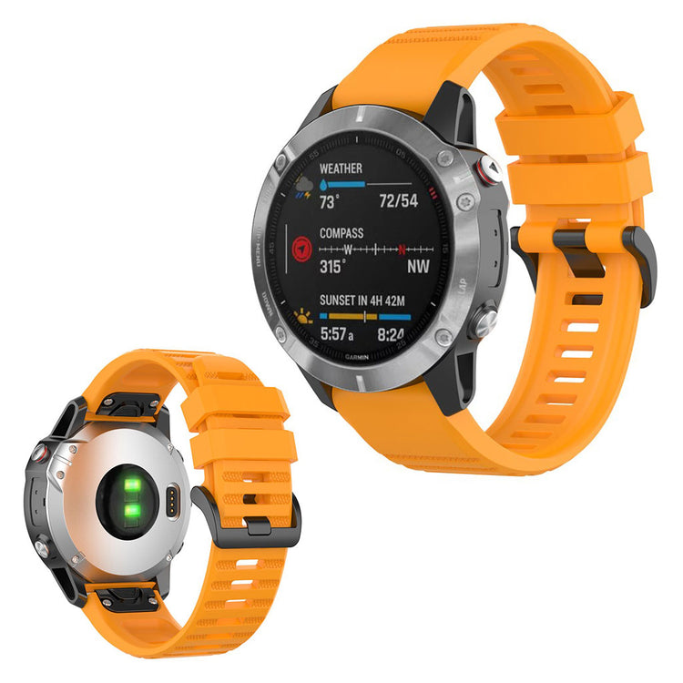 Mega kønt Garmin Fenix 6 Silikone Rem - Gul#serie_4