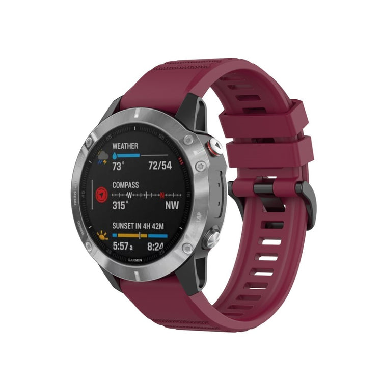 Mega kønt Garmin Fenix 6 Silikone Rem - Rød#serie_6