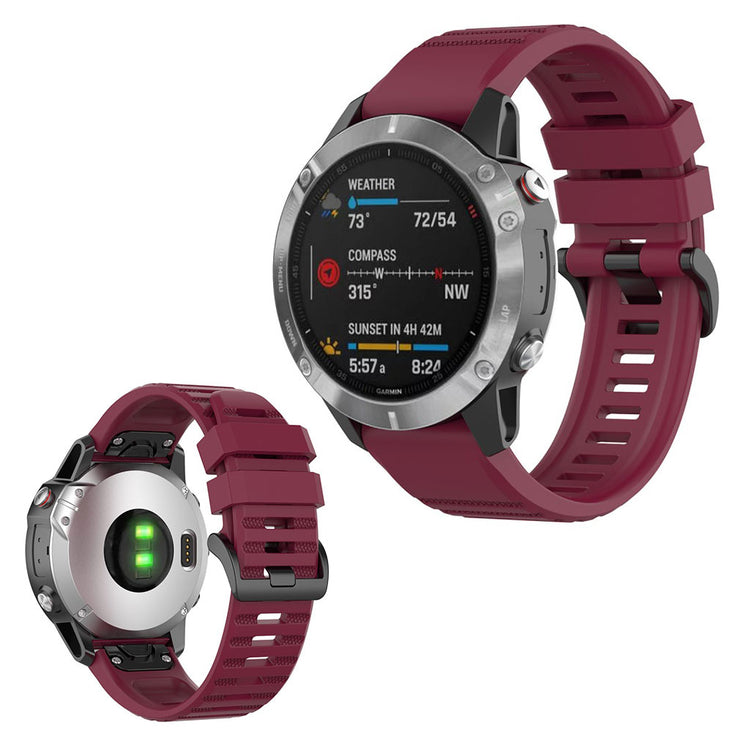 Mega kønt Garmin Fenix 6 Silikone Rem - Rød#serie_6