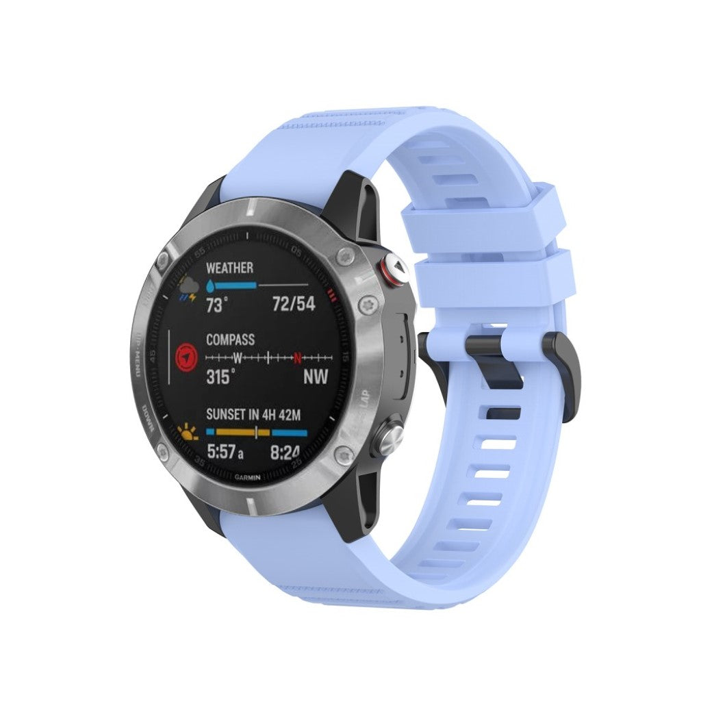 Mega kønt Garmin Fenix 6 Silikone Rem - Blå#serie_7