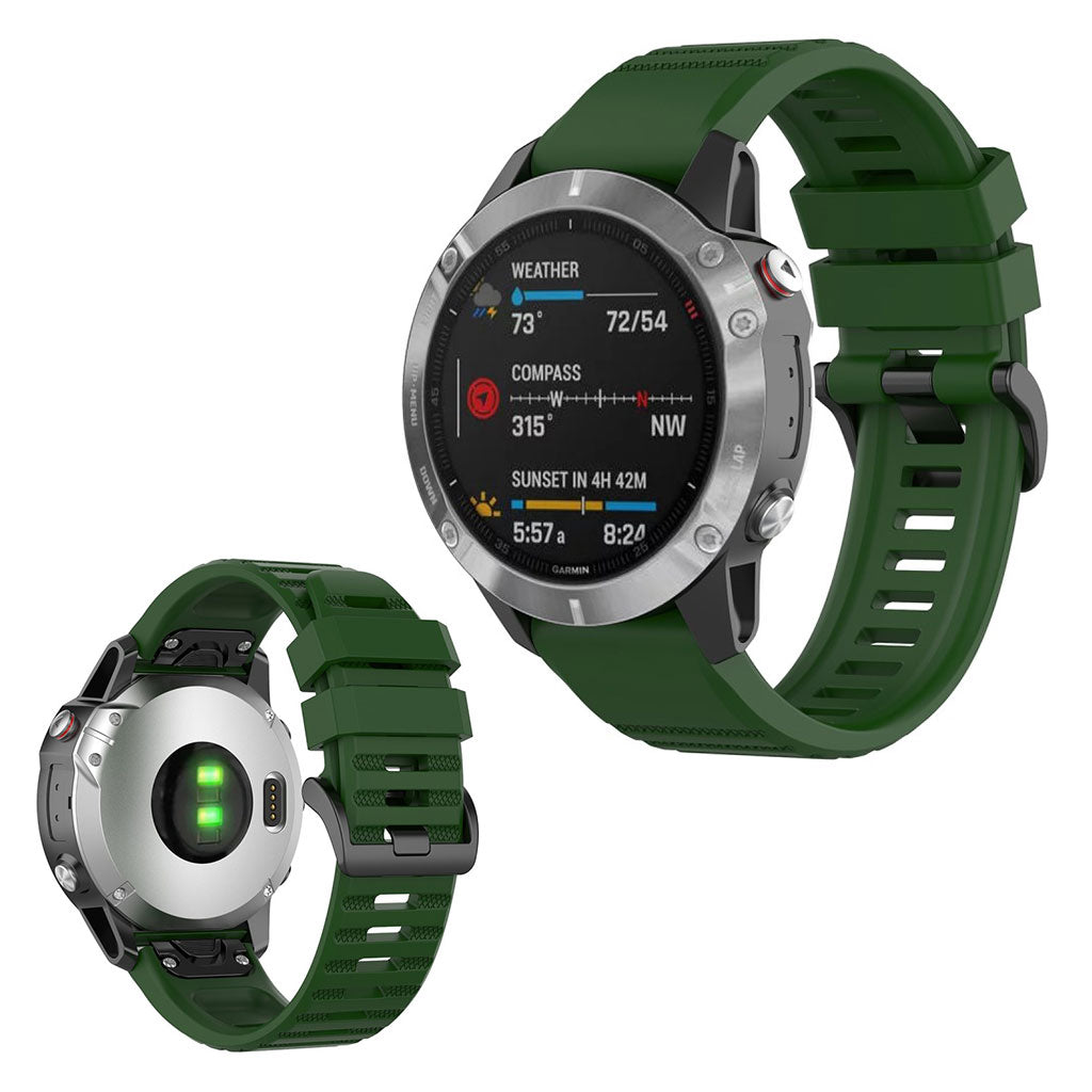 Mega kønt Garmin Fenix 6 Silikone Rem - Grøn#serie_8