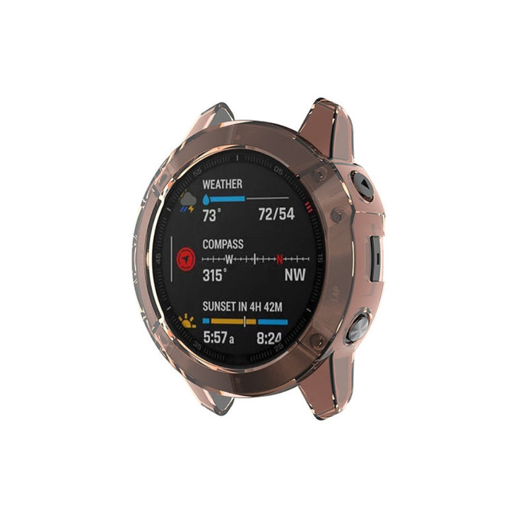 Garmin Fenix 6 / Garmin Fenix 6 Pro Gennemsigtig Silikone Bumper  - Pink#serie_4