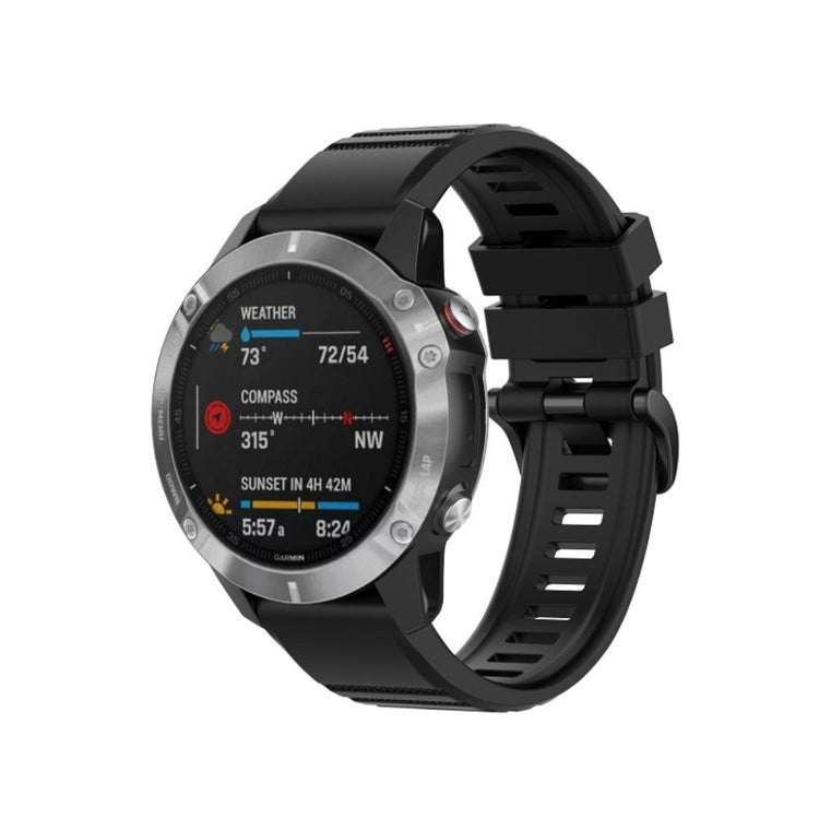 Meget smuk Garmin Fenix 6X Pro Silikone Rem - Sort#serie_1