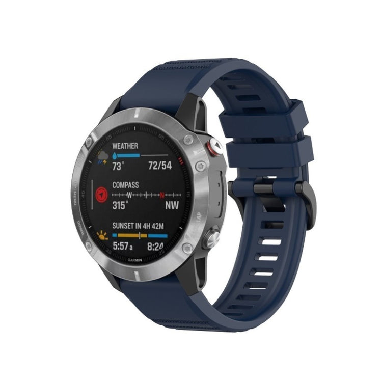 Meget smuk Garmin Fenix 6X Pro Silikone Rem - Blå#serie_11