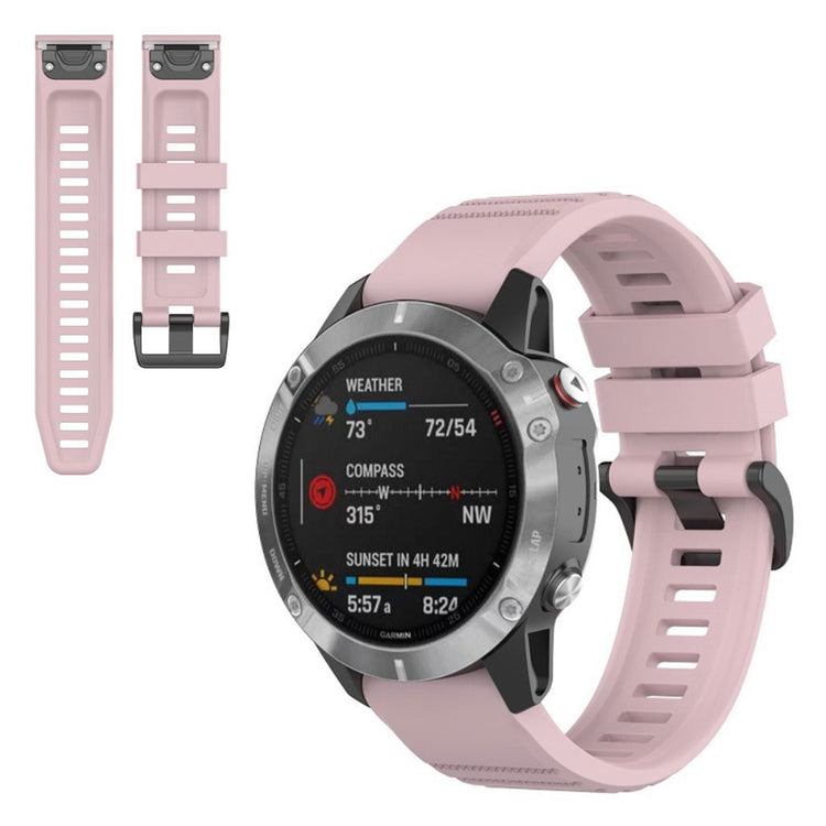 Meget smuk Garmin Fenix 6X Pro Silikone Rem - Pink#serie_6