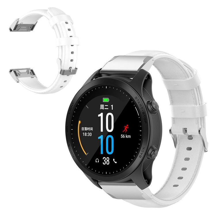 Meget godt Garmin Fenix 6X Pro Ægte læder Rem - Gennemsigtig#serie_2