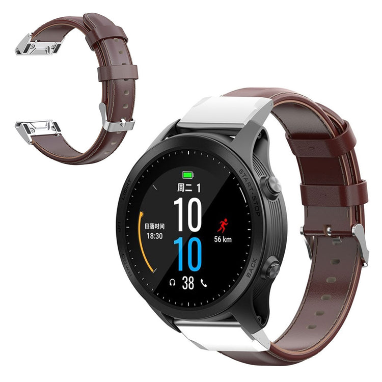 Meget godt Garmin Fenix 6X Pro Ægte læder Rem - Brun#serie_6