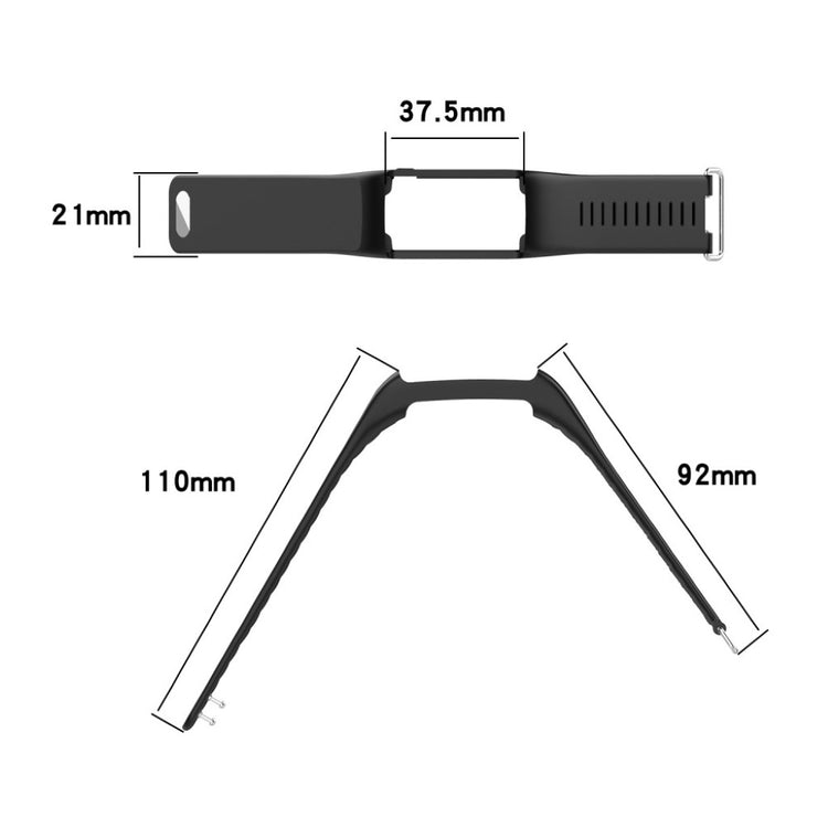 Fortrinligt Polar A370 / Polar A360 Silikone Rem - Sort#serie_1