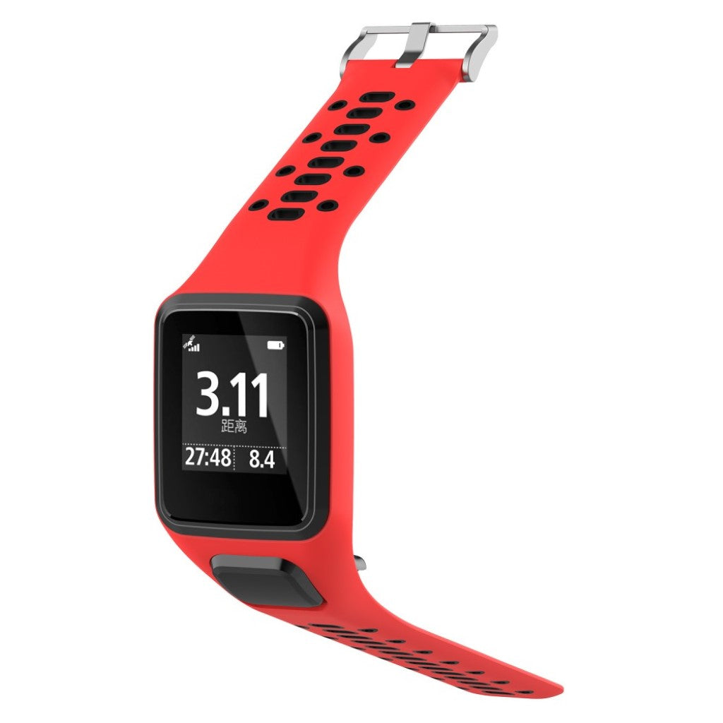 Stilren TomTom Runner 2 / TomTom Runner 3 Silikone Rem - Rød#serie_5