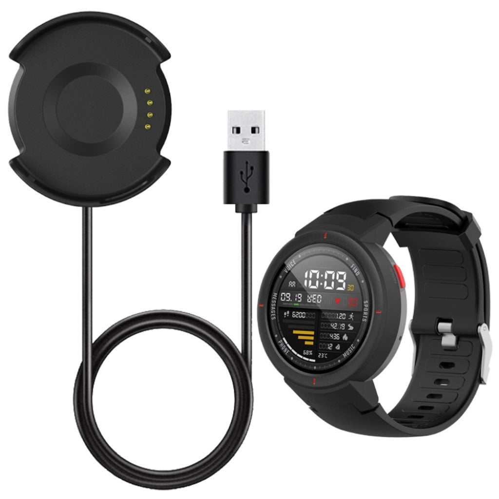 Plastik Amazfit Verge USB Opladningskabel - Sort#serie_8