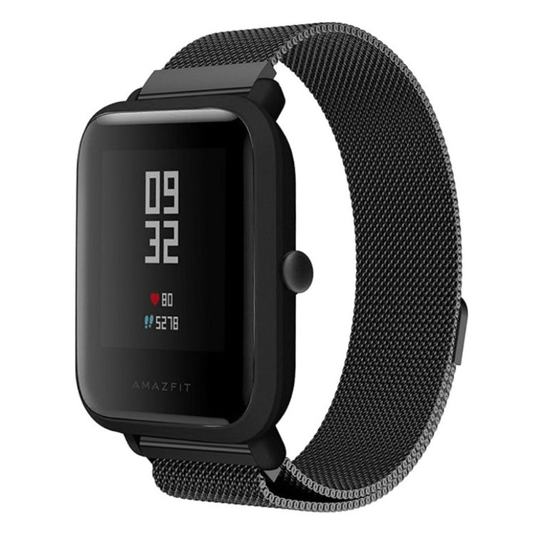 Slidstærk Amazfit Bip Metal Rem - Sort#serie_1