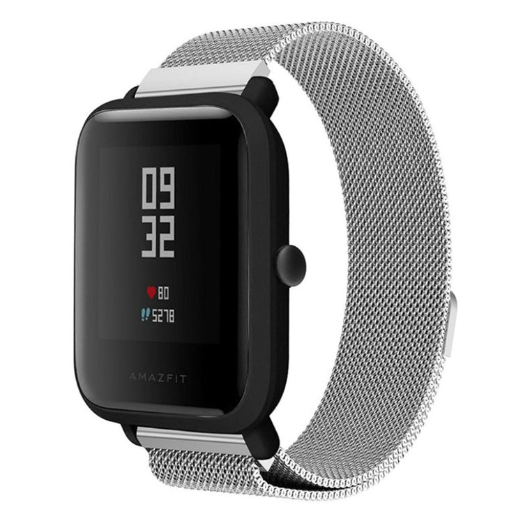 Slidstærk Amazfit Bip Metal Rem - Sølv#serie_3