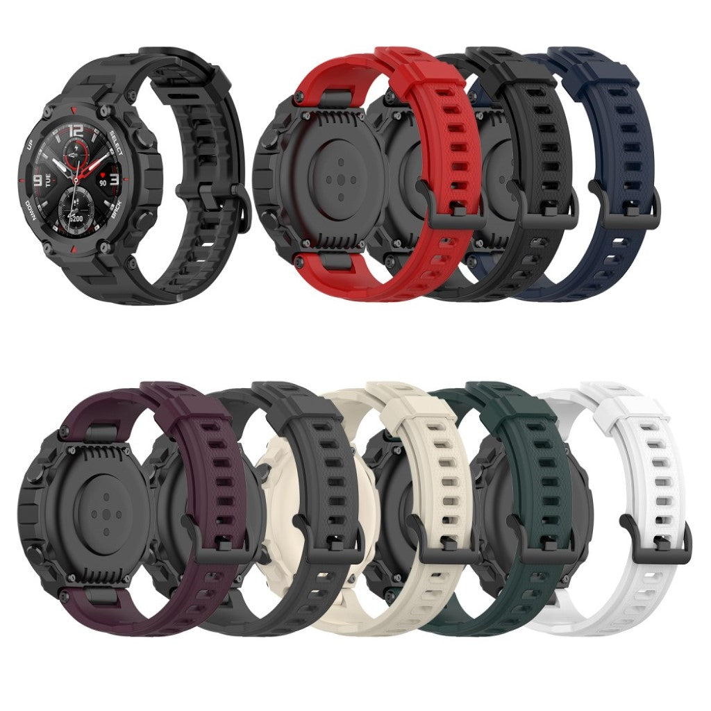 Meget komfortabel Amazfit T-Rex Silikone Rem - Sort#serie_1