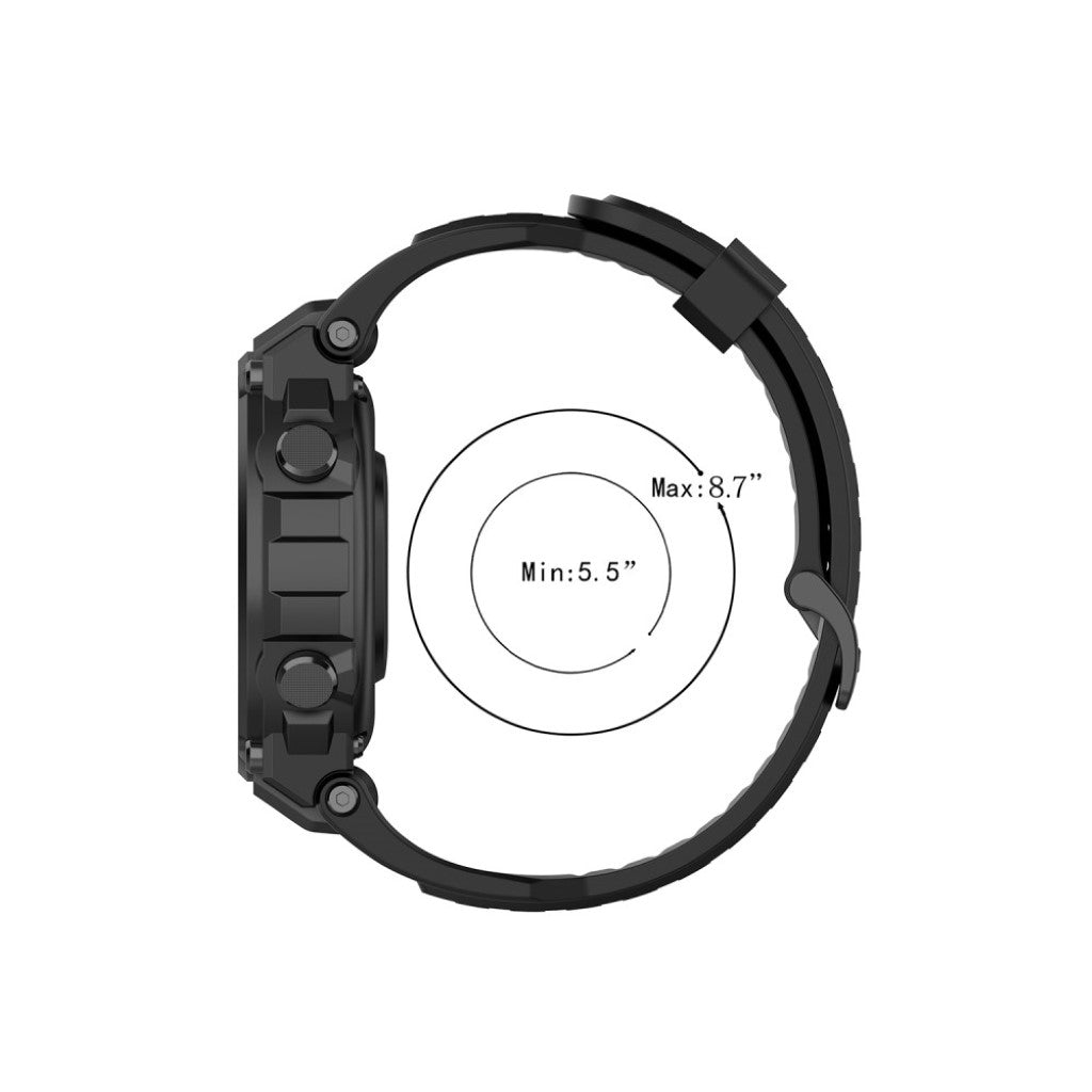 Meget komfortabel Amazfit T-Rex Silikone Rem - Sort#serie_1