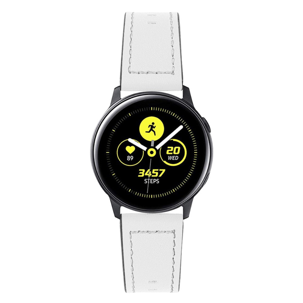 Superflot TicWatch GTX / Ticwatch Pro Ægte læder Rem - Hvid#serie_1